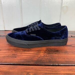 Vans Authentic Navy Velvet Sneakers – US Women’s 10 / Men’s 8.5 – Black Sole